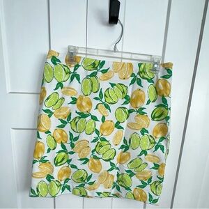 Women's Talbots Classic Cotton A-line Skirt - Lemon/Lime - Size 10